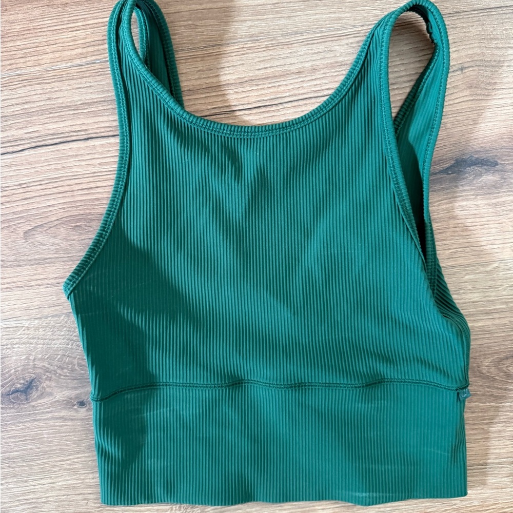 Lululemon green cropped tank top size 6